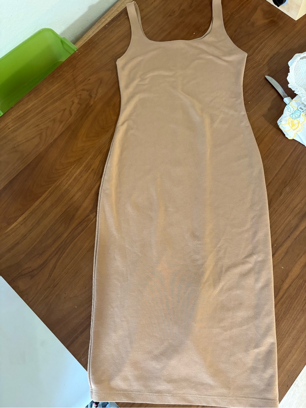 Zara Sleeveless Nude Midi Bodycon Dress